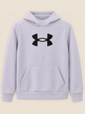 Under Armour Youth Medium Gray Fleece Big Logo Pullover Hoodie